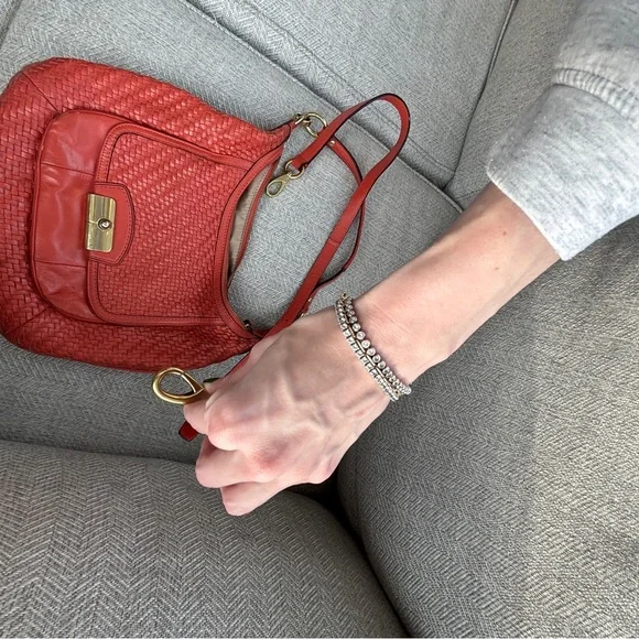 Coach Kristin orange vintage Woven Leather Shoulder Bag - Picture 9 of 9
